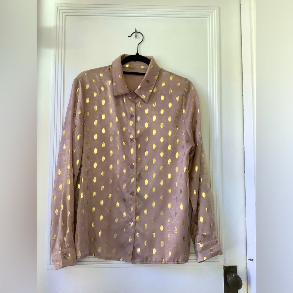 Gold Polkadot Blouse